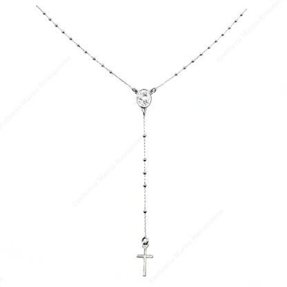 Rosario con croce pendente in argento 925 con Santa Rita
