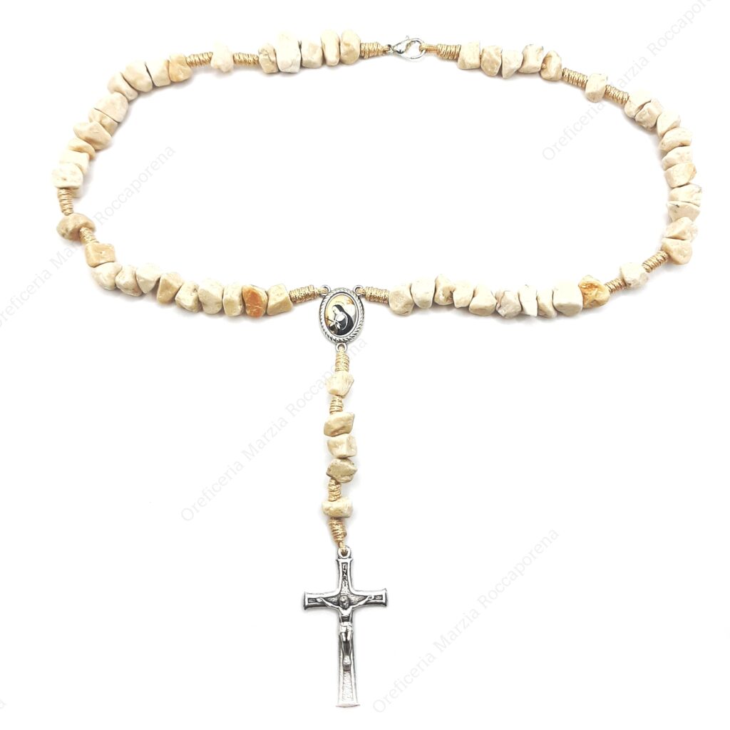 Bling Jewelry Delicate E Raffinato Rosario Con Medaglione Di Perle Bianche Simili Al Vero Perline Da Custode Angelo Croce Collana Per Donne Adolescenti Placcata In Oro 18K