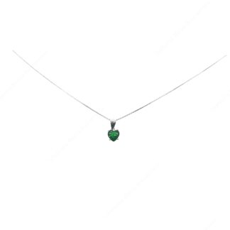 Collana con cuore verde in argento 925