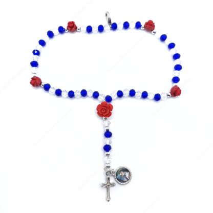 Rosario a bracciale con pietre blu