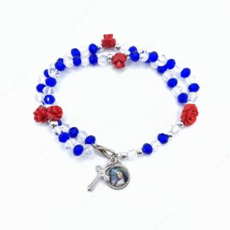 Rosario a bracciale con pietre blu